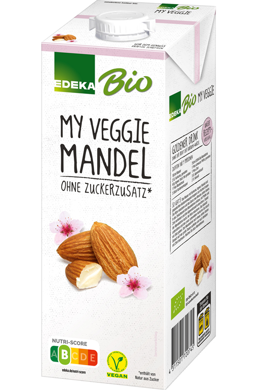 Veganer Milchersatz aus Mandeln von der EDEKA Eigenmarke