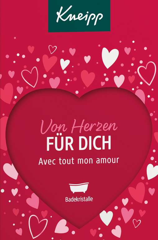 Badekristalle von Kneipp in der Geschenkpackung zum Valentinstag