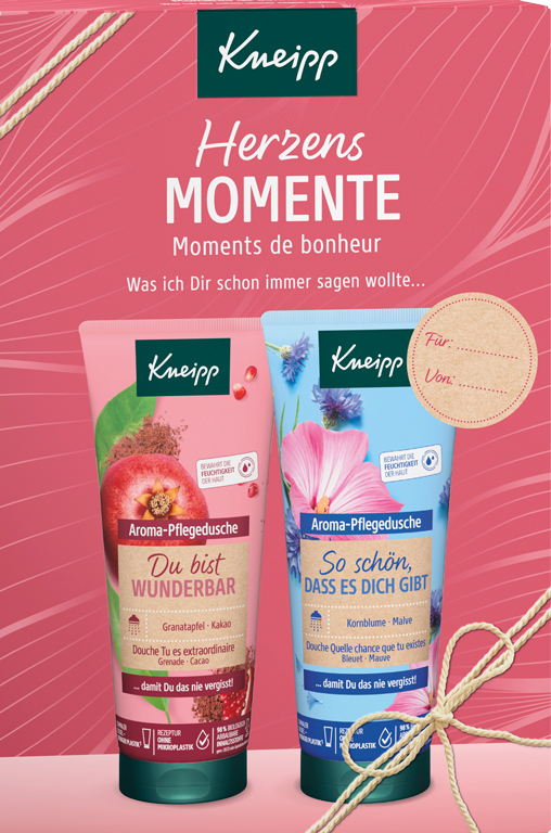 Duschgele von Kneipp in der Geschenkpackung zum Valentinstag
