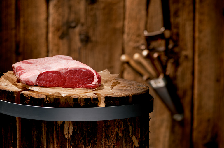 Ein Stück Fleisch vom Bison