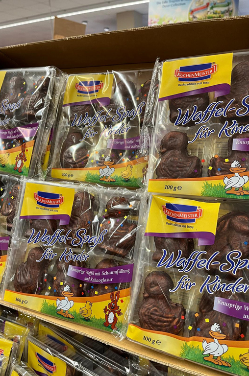 Knusprige Osterhasenwaffeln mit zarter Kakaoglasur