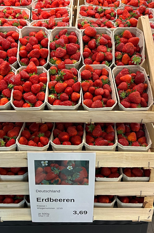 Abbildungen von regionalen Erdbeeren in Schalen