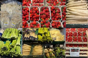 Beitragsbild mit regionalen Erdbeeren und regionalem Spargel