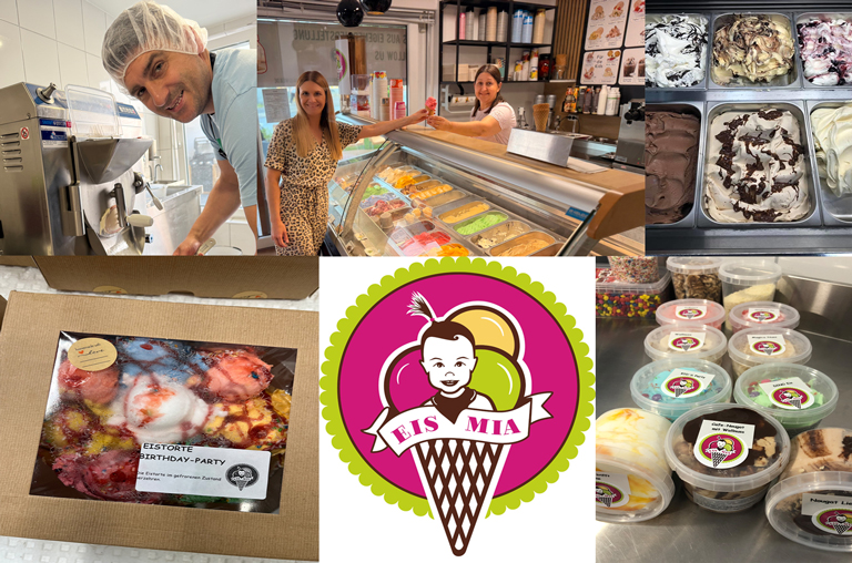 Collage Eisspezialitäten von Eis Mia