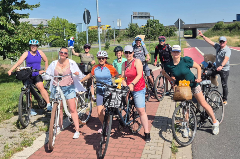Foto von den Radlern auf der Strecke in und um Obertshausen