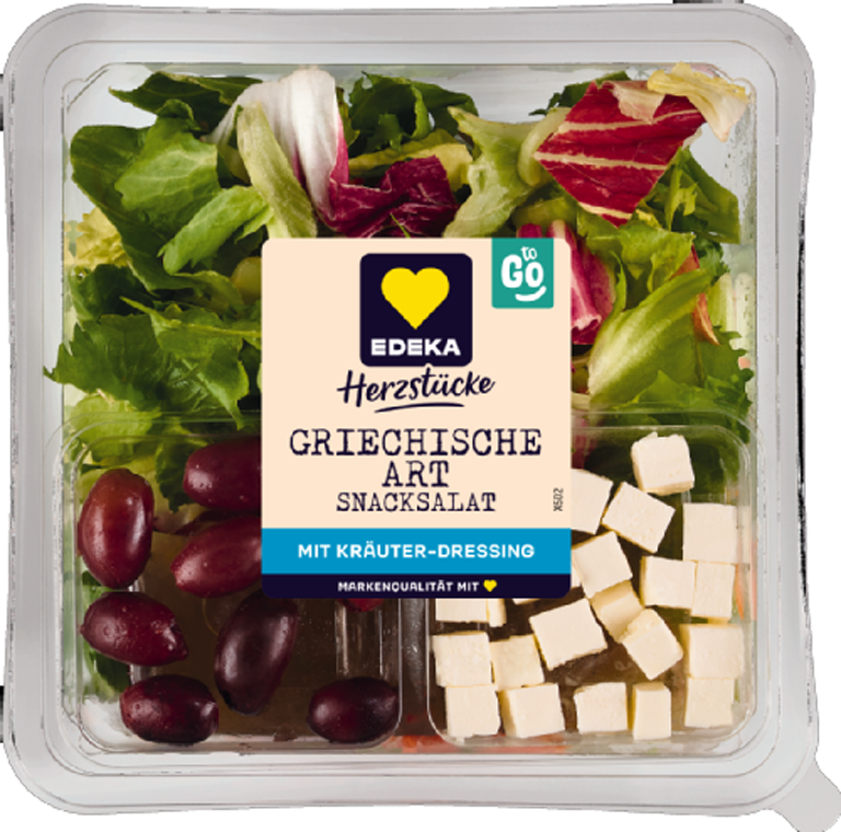Snacksalat Griechische Art mit Kräuter-Dressing