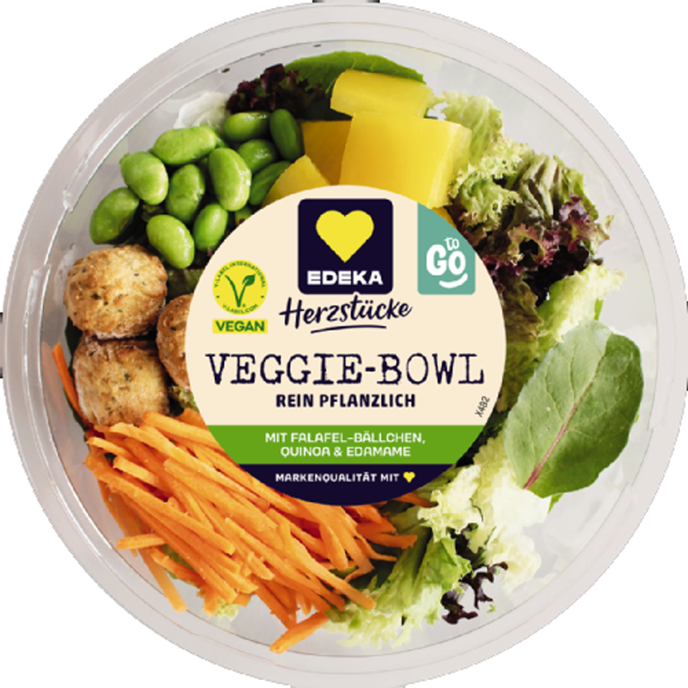Veggie-Bowl mit Falafel, Quinoa und Edamame