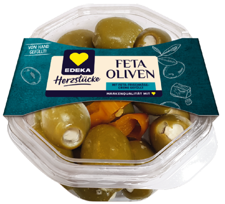 Feta-Oliven mit Feta-Frischkäsefüllung