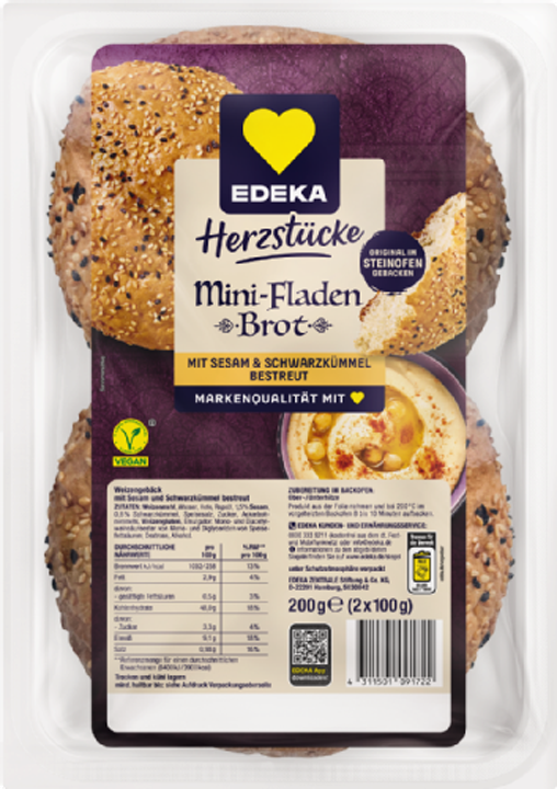 Mini-Fladenbrot mit Sesam & Schwarzkümmel