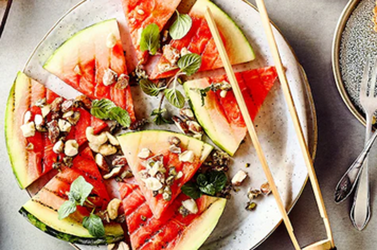 Rezeptbild gegrillte Wassermelone mit Eis
