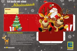 Bastelbogen Nikolaussack für Nikolaus-Aktion