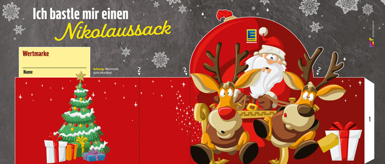 Bastelbogen Nikolaussack für Nikolaus-Aktion