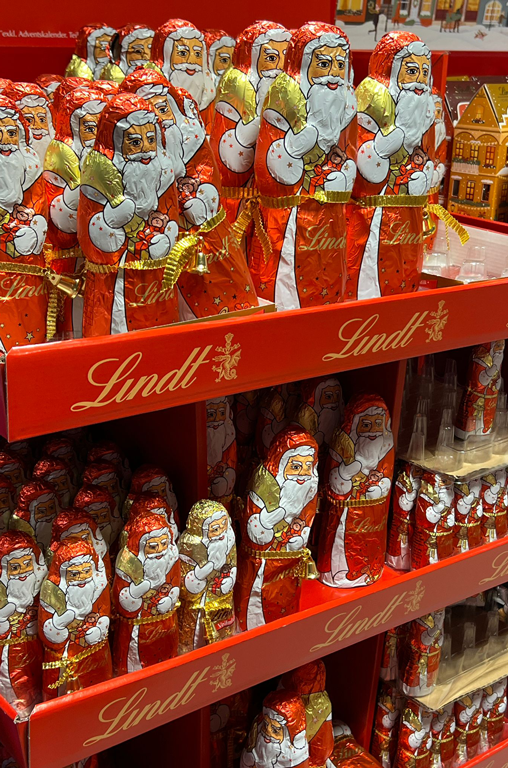 Aufsteller Schoko-Nikoläuse