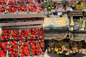 Spargel und Erdbeeren