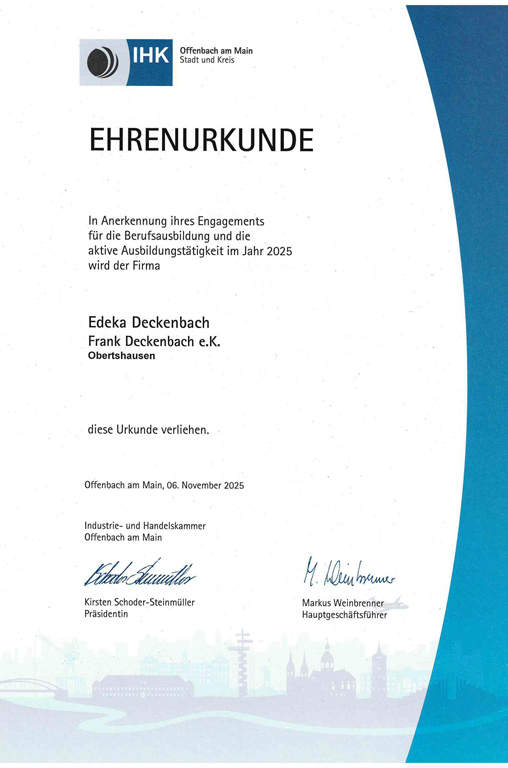 Ausbildung bei EDEKA Deckenbach